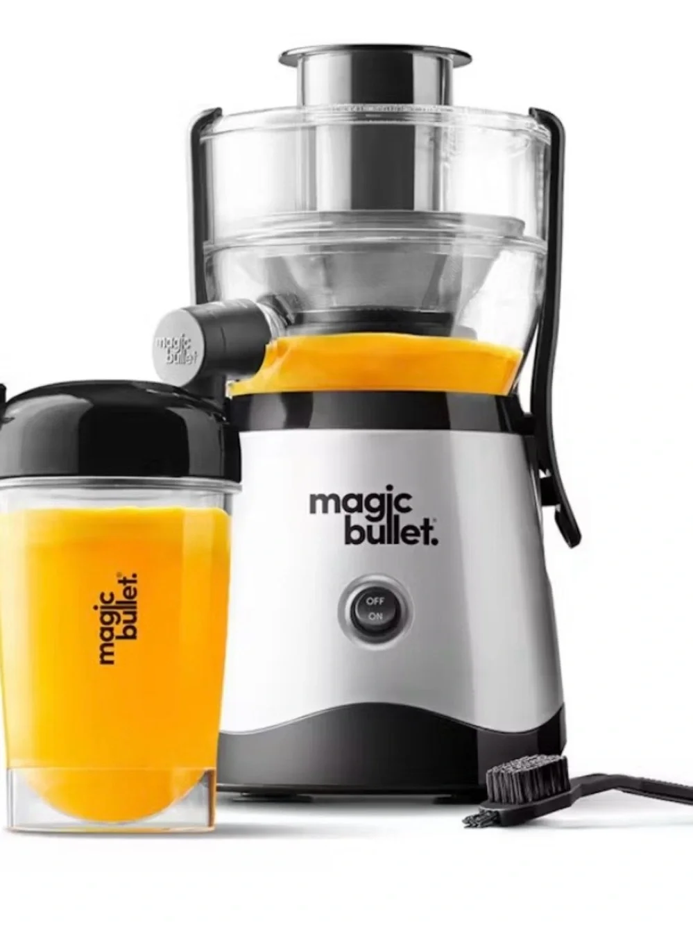Mini Juicer in Silver and Black - Compact Home Juicer